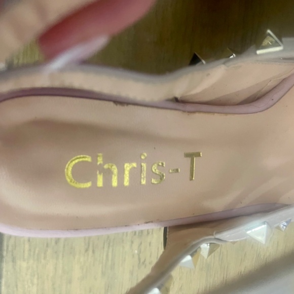 * Chris-T Women's Pointy Toe Buckle Sandals Studded Slingback Kitten Heels Studs - Picture 15 of 16